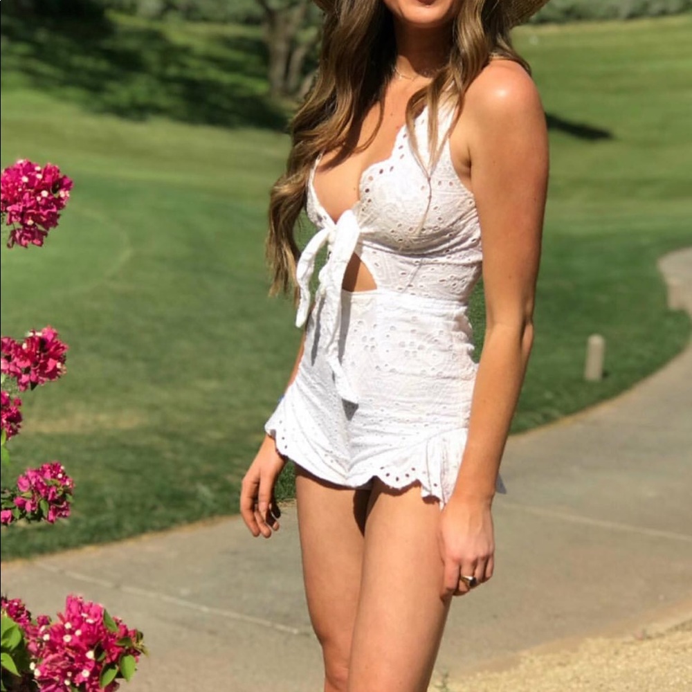 Australian White Eyelit Romper
